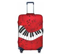 yagDAA Housse de protection pour valises de 45,7 à 81,3 cm - Motif notes de musique - Imprimé piano, blanc, M