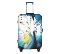yagDAA Housse de protection pour valises de 45,7 à 81,3 cm Motif paon mignon, blanc, M