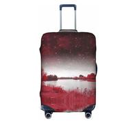 yagDAA Housse de protection pour valises de 45,7 à 81,3 cm - Motif paysage rouge étoilé, blanc, L