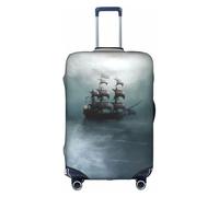 yagDAA Housse de protection pour valises de 45,7 à 81,3 cm Motif sirène et bateau pirate, blanc, L