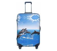 yagDAA Housse de protection unique pour valises de 45,7 à 81,3 cm avec impression 3D animal dauphin, blanc, M