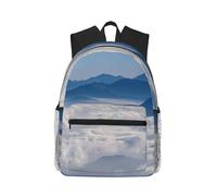 yagDAA Sac à dos décontracté pour ordinateur portable avec imprimé paysage avec montagnes et nuages pour homme et femme Grande capacité pour travail, voyage, université