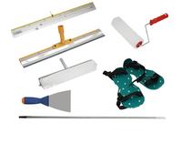YAGEANNL Kit de revêtement de sol pour chaussures à clous, rouleau à points, raclette 56 cm, raclette télescopique de 42 à 162 cm, kit de purge avec spatule, revêtement en résine époxy