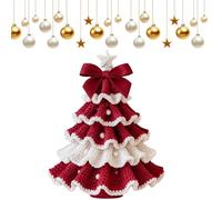 Yagerod DIY Crochet Christmas Tree Kit - Handmade Holiday Decoration Set, Holiday Crochet Set with Christmas Beads and Decorations, Craft a Timeless Piece That Will Brighten Your Holidays(A-4)