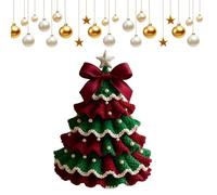 Yagerod DIY Crochet Christmas Tree Kit - Handmade Holiday Decoration Set, Holiday Crochet Set with Christmas Beads and Decorations, Craft a Timeless Piece That Will Brighten Your Holidays(A-1)