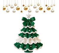 Yagerod DIY Crochet Christmas Tree Kit - Handmade Holiday Decoration Set, Holiday Crochet Set with Christmas Beads and Decorations, Craft a Timeless Piece That Will Brighten Your Holidays(A-3)