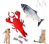 Yagerod Floppy Lobster Dog Toy, Wiggly Lobster Dog Toy, Lobster Interactive Dog Toy, Floppy Lobster Interactive Dog Toy, Flopping Lobster Toy for Cats & Small Dogs (C+D)