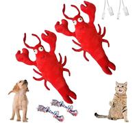 Yagerod Floppy Lobster Dog Toy, Wiggly Lobster Dog Toy, Lobster Interactive Dog Toy, Floppy Lobster Interactive Dog Toy, Flopping Lobster Toy for Cats & Small Dogs (C+C)