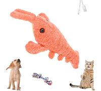 Yagerod Floppy Lobster Dog Toy, Wiggly Lobster Dog Toy, Lobster Interactive Dog Toy, Floppy Lobster Interactive Dog Toy, Flopping Lobster Toy for Cats & Small Dogs (Orange-B)