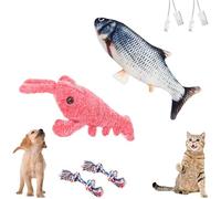 Yagerod Floppy Lobster Dog Toy, Wiggly Lobster Dog Toy, Lobster Interactive Dog Toy, Floppy Lobster Interactive Dog Toy, Flopping Lobster Toy for Cats & Small Dogs (A+D)