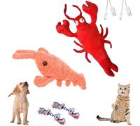 Yagerod Floppy Lobster Dog Toy, Wiggly Lobster Dog Toy, Lobster Interactive Dog Toy, Floppy Lobster Interactive Dog Toy, Flopping Lobster Toy for Cats & Small Dogs (B+C)
