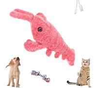 Yagerod Floppy Lobster Dog Toy, Wiggly Lobster Dog Toy, Lobster Interactive Dog Toy, Floppy Lobster Interactive Dog Toy, Flopping Lobster Toy for Cats & Small Dogs (Pink-A)