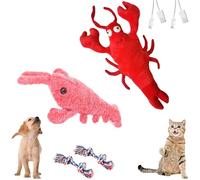 Yagerod Floppy Lobster Dog Toy, Wiggly Lobster Dog Toy, Lobster Interactive Dog Toy, Floppy Lobster Interactive Dog Toy, Flopping Lobster Toy for Cats & Small Dogs (A+C)