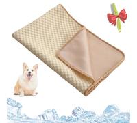 Yagerod FreshPad - Tapis Rafraîchissant pour Chien et Chat, Tapis Rafraîchissant Haut De Gamme pour Chiens Pet Cooling Mat, More Durable Scratch Resistant, Stays Cold Longe(B-Beige,M)