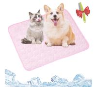 Yagerod FreshPad - Tapis Rafraîchissant pour Chien et Chat, Tapis Rafraîchissant Haut De Gamme pour Chiens Pet Cooling Mat, More Durable Scratch Resistant, Stays Cold Longe(A-Rose,L)