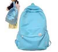 Yagerod Green Backpack Aesthetic Backpack Back to School Supplies for Teen Middle Girls Aesthetic Kawaii Cute Backpacks (Blue Backpack)