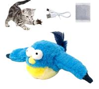 Yagerod Interactive Cat Toy Flapping Bird, Interactive Cat Toy Bird, Flying Chirping Bird Cat Toy, Flapping Chirping Sparrow Cat Toy, Simulated Interactive Chirping Bird Cat Toy(Blue Bird)