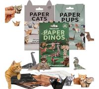 Yagerod Kit de Bricolage Chats en Papier, 50 pièces, kit d'origami 3D, activité Manuelle Amusante for Adultes et Enfants, décoration de Bureau et Cadeau for Les Amoureux des Animaux.(E)