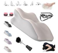 Yagerod Oreiller Liebora, Oreiller for Couple, Oreiller Ergonomique en Mousse à mémoire de Forme, Angle de 27°, for Une Passion Intense Toute la Nuit, for Toutes Les Postures(Beigegrau,C)