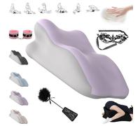 Yagerod Oreiller Liebora, Oreiller for Couple, Oreiller Ergonomique en Mousse à mémoire de Forme, Angle de 27°, for Une Passion Intense Toute la Nuit, for Toutes Les Postures(Lilagrau,C)