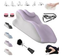 Yagerod Oreiller Liebora, Oreiller for Couple, Oreiller Ergonomique en Mousse à mémoire de Forme, Angle de 27°, for Une Passion Intense Toute la Nuit, for Toutes Les Postures(Lilagrau,D)