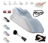 Yagerod Oreiller Liebora, Oreiller for Couple, Oreiller Ergonomique en Mousse à mémoire de Forme, Angle de 27°, for Une Passion Intense Toute la Nuit, for Toutes Les Postures(Blaugrau,D)