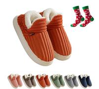 Yagerod Pantoufle Pluffi The Cozy & Stylish, Slipper Booties Unisexe, Pantoufle Plush Warm, Orange, Taille 42 ou 43, Moyen