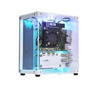 Yahboom Coque pour Raspberry Pi 5, Micro Bureau en Aluminium avec Radiateur Actif Pi5, Ventilateur PWM, Barre Lumineuse RVB, Mini Tour PC, écran OLED