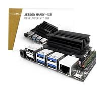 Yahboom Jetson Nano 4GB RAM Acrylic Case Power Adapter 16GB eMMC Storage Provides Programming Ubuntu Data (Basic Kit)