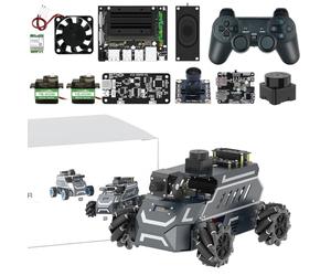 Yahboom Jetson Nano B01 ROS2 Robot 360° Omnidirectional Wheels,Large AI Model,Slam Navigation,for Mechanical Engineers/Electronic Engineering Competitions(M1 Standard with Nano 4GB)