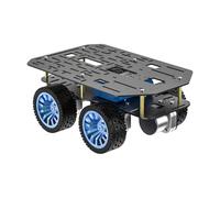 Yahboom Kit de voiture intelligent 4WD, équipé d'un châssis en aluminium, d'un moteur d'encodeur 520, d'un moteur CC 12 V, de roues de 65 mm, d'une plate-forme mobile pour robot (châssis 4WD avec