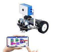Yahboom Micro:bit V2 Kit robot de programmation graphique pour l'école primaire STEM, pour adolescents et compétitions électroniques, avec module de caméra WiFi, contrôle par application HD (sans