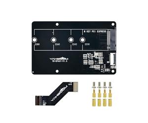 Yahboom PCIe to M.2 Adapter Board,M.2 Hat+,Compatible with RPi 5, Supports Installation of NVMe Protocol 2280/2260/2242/2230 M.2 SSD and Pi5 Radiator (PCIe to M.2 Adapter)