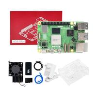 Yahboom Raspberry Pi 5 16GB + PD Power Adapter,Acrylic Case,Rradiator,64GB TF Card Cortex-A76 CPU Suitable for AI Artificial Intelligence Programming Python Ubuntu (16GB-Cooling Boost Kit)