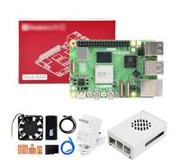 Yahboom Raspberry Pi 5 16GB Starter Kit with 616GB SD Card, Raspberry Pi 5 Aluminum Case Passive Cooling, 27W 5.1V 5A USB C Power Supply, HDMI Cable (16GB-Metal Case Kit)