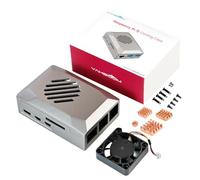 Yahboom Raspberry Pi 5 ABS Case with Cooling Fan, Raspberry Pi 5 Case, 40 mm PWM Fan, 4 Copper Heatsinks for Raspberry Pi 5, Supports Official Raspberry Pi 5 Active Cooler