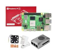 Yahboom Raspberry Pi 5 Developer Kit 16GB + PD Power Supply + ABS Case (with Fan) + Heat Sink Ubuntu20.04 ROS2 for AI Programming Python (16GB-Basic Kit)