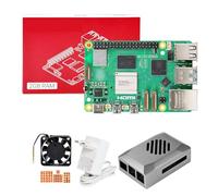 Yahboom Raspberry Pi 5 Developer Kit 2GB + PD Power Supply + ABS Case (with Fan) + Heat Sink Ubuntu20.04 ROS2 for AI Programming Python (2GB-Basic Kit)