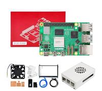 Yahboom Raspberry Pi 5 Developer Kit 8GB+IPS HD 7-inch Display,Case (with Fan)+PD Power Adapter,Heat Sink Ubuntu20.04 ROS2 for Robot AI (8GB-7 in Screen Kit)