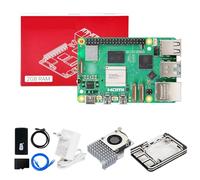 Yahboom Raspberry Pi 5 Starter Kit 2GB,64GB SD Card,Pi 5 Case Official Active Cooling, 27W 5.1V 5A USB C Power Supply, HDMI Cable Ubuntu20.04 ROS2 (2GB-Official Cooler Kit)