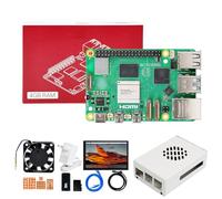 Yahboom Raspberry Pi 5 Starter Kit 4GB+HD 10.1inch Display,Case,27W PD Power Adapter,Heat Sink Ubuntu20.04 ROS2 System Suitable for Robot AI (4GB-10 in Screen Kit)