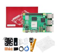 Yahboom Raspberry Pi 5 Starter Kit 4GB,IMX219 Camera,64GB SD Card,Pi 5 Case Passive Cooling, 27W 5.1V 5A USB C Power Supply, HDMI Cable Ubuntu20.04 ROS2 (4GB-IMX219 Camera Kit)