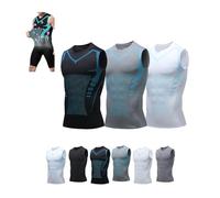 Yahbrra Gilet Amincissant Vitalvest, Gilet Amincissant, Nouvelle Version 2024, Gilet Façonnant Ionique pour Hommes((Black2+Gray2+White2-3 Pieces),XL)