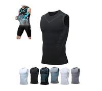 Yahbrra Gilet Amincissant Vitalvest, Gilet Amincissant, Nouvelle Version 2024, Gilet Façonnant Ionique pour Hommes(Black1,S)