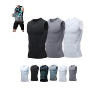 Yahbrra Gilet Amincissant Vitalvest, Gilet Amincissant, Nouvelle Version 2024, Gilet Façonnant Ionique pour Hommes((Black1+Gray1+White1-3 Pieces),5XL)
