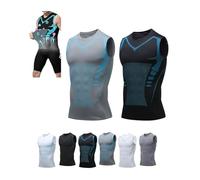 Yahbrra Gilet Amincissant Vitalvest, Nouvelle Version 2024, Façonnant Ionique pour Hommes (Black2+Gray2-2 Pièces, S)