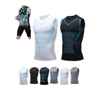 Yahbrra Gilet Amincissant Vitalvest, Nouvelle Version 2024, Façonnant Ionique pour Hommes (Black2+White2-2 Pièces, L)