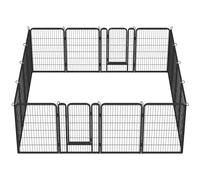 Yaheetech 16 Panneaux Parc pour Chien Enclos pour Lapin Canard Rongeur 100 cm avec Clôture en Métal Chenil avec Porte