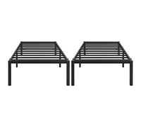 Yaheetech 2 Lits Simple Double en Métal Assemblage Simple pour Petits Espaces Adultes 90x190 cm