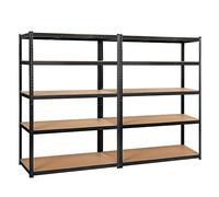 Yaheetech 2 x Etagères de Garage Charge Lourde 180 x 120 x 60 cm Rayonnage/Etagère de Rangement pour Atelier/Salon/Entrepôt Métal Galvanisé Réglable Résistant 875 kg Noir